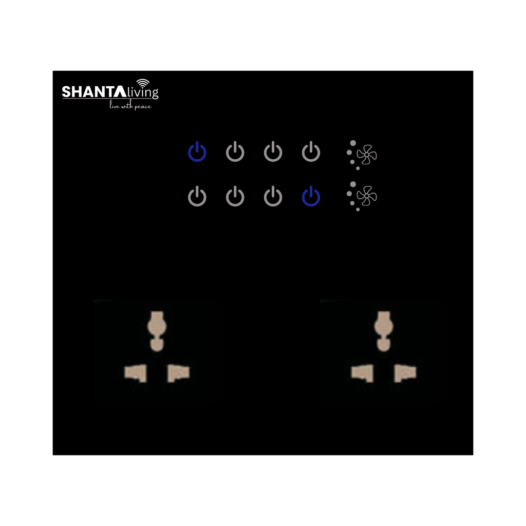 shantaliving touch switch board with two socket